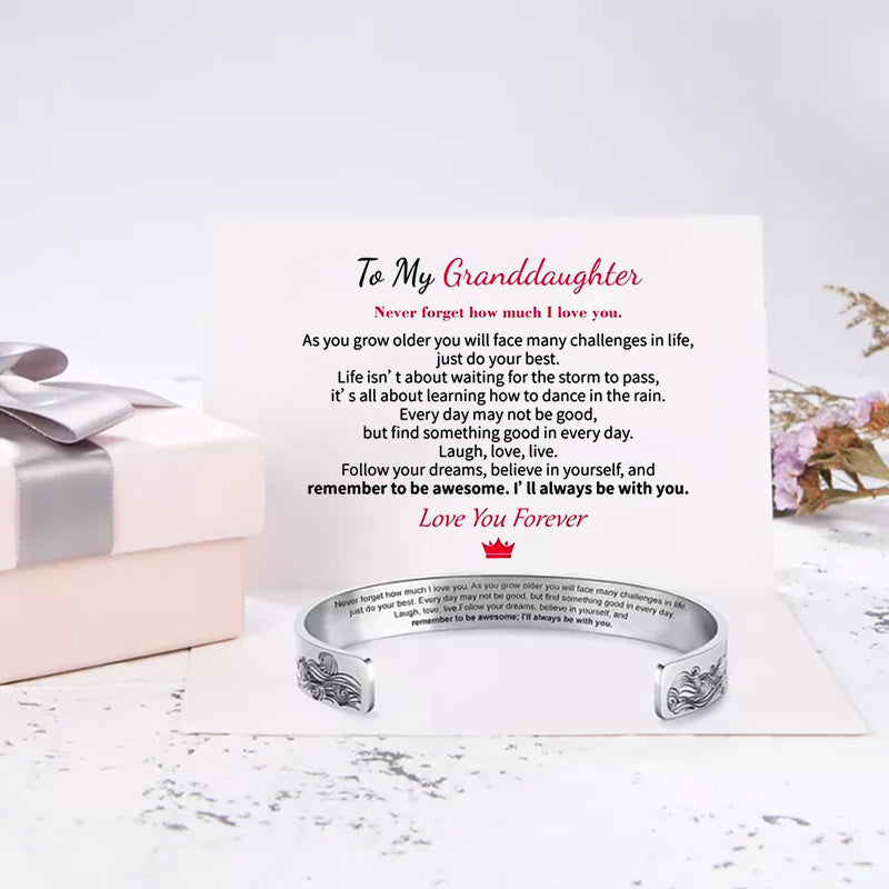 To My Granddaughter, I Will Always Be With You Bracelet