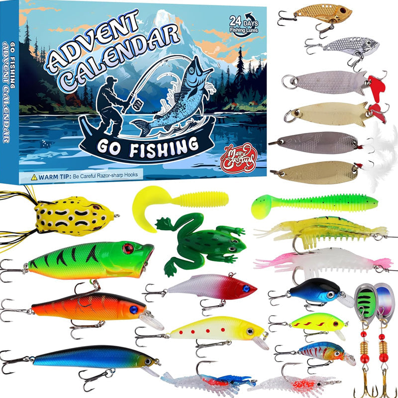 【Up To 50% Off】New 24 Days Christmas Countdown Fish Tackle Set