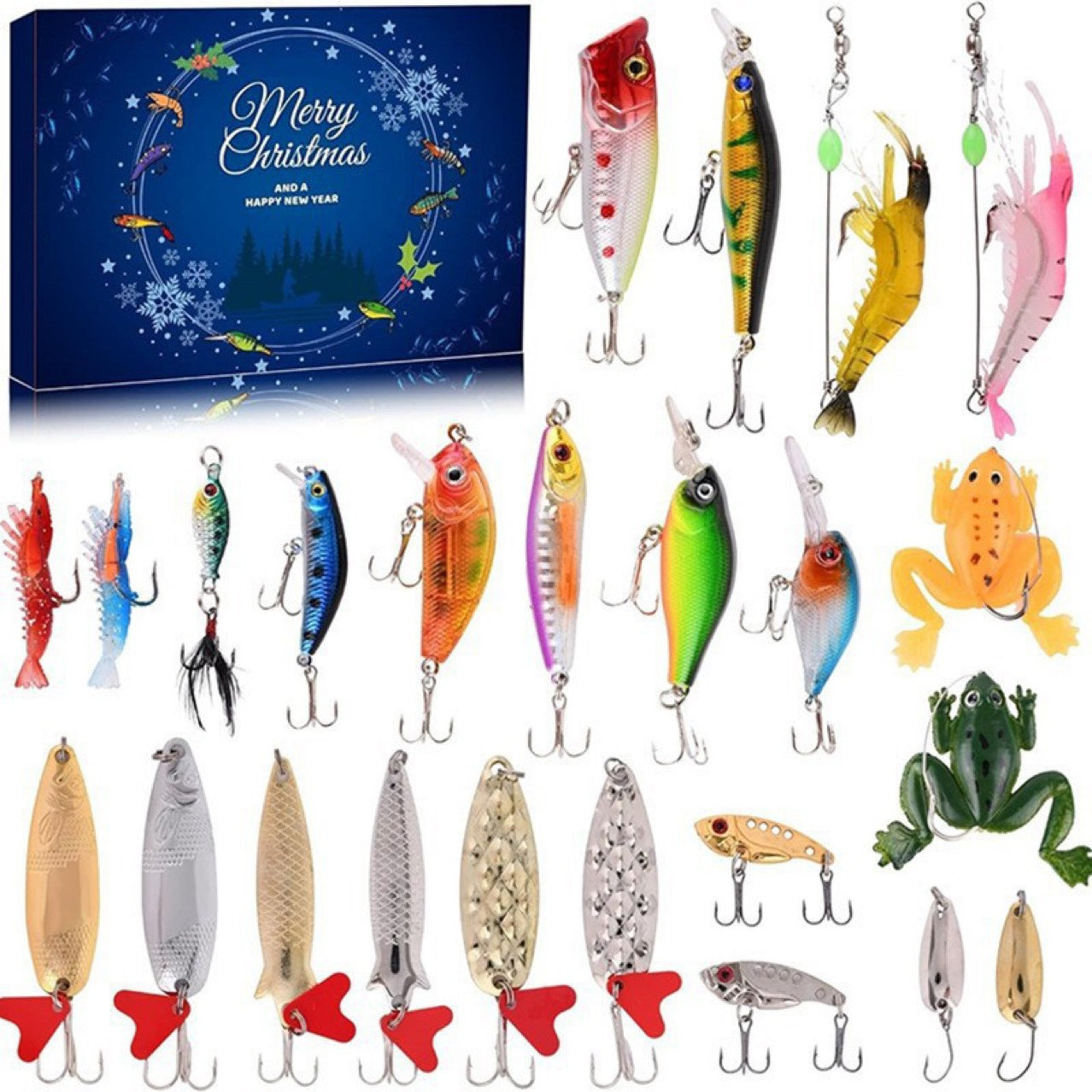 【Up To 50% Off】New 24 Days Christmas Countdown Fish Tackle Set