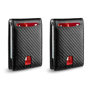 Genuine Leather Anti-theft Swipe Card Holder