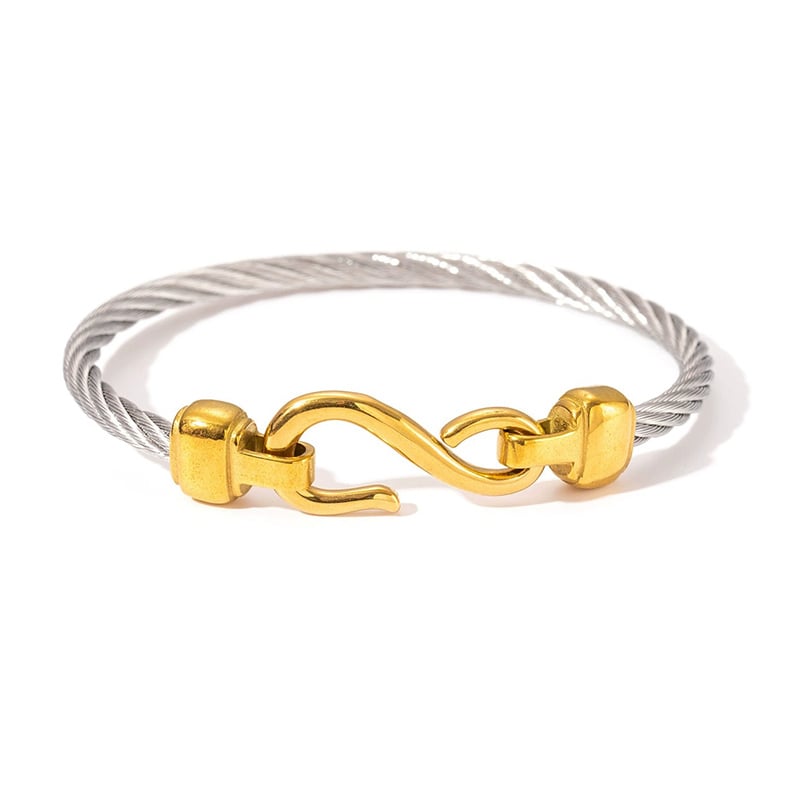 Two Tone Knot Twisted Bangle