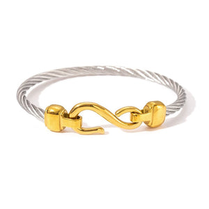 Two Tone Knot Twisted Bangle