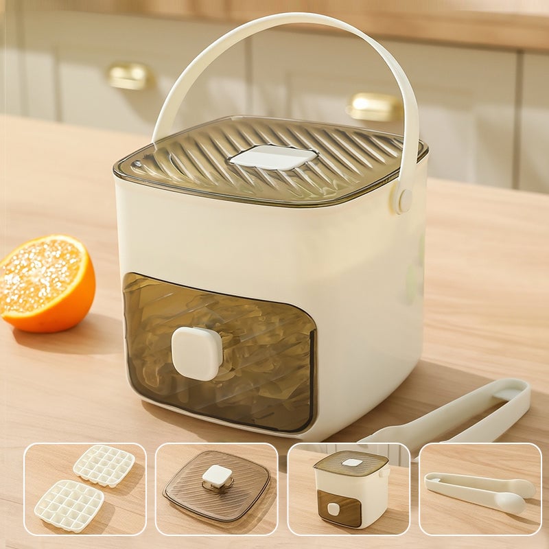 Handled Press-Type Ice Cube Tray (Double-Layer)