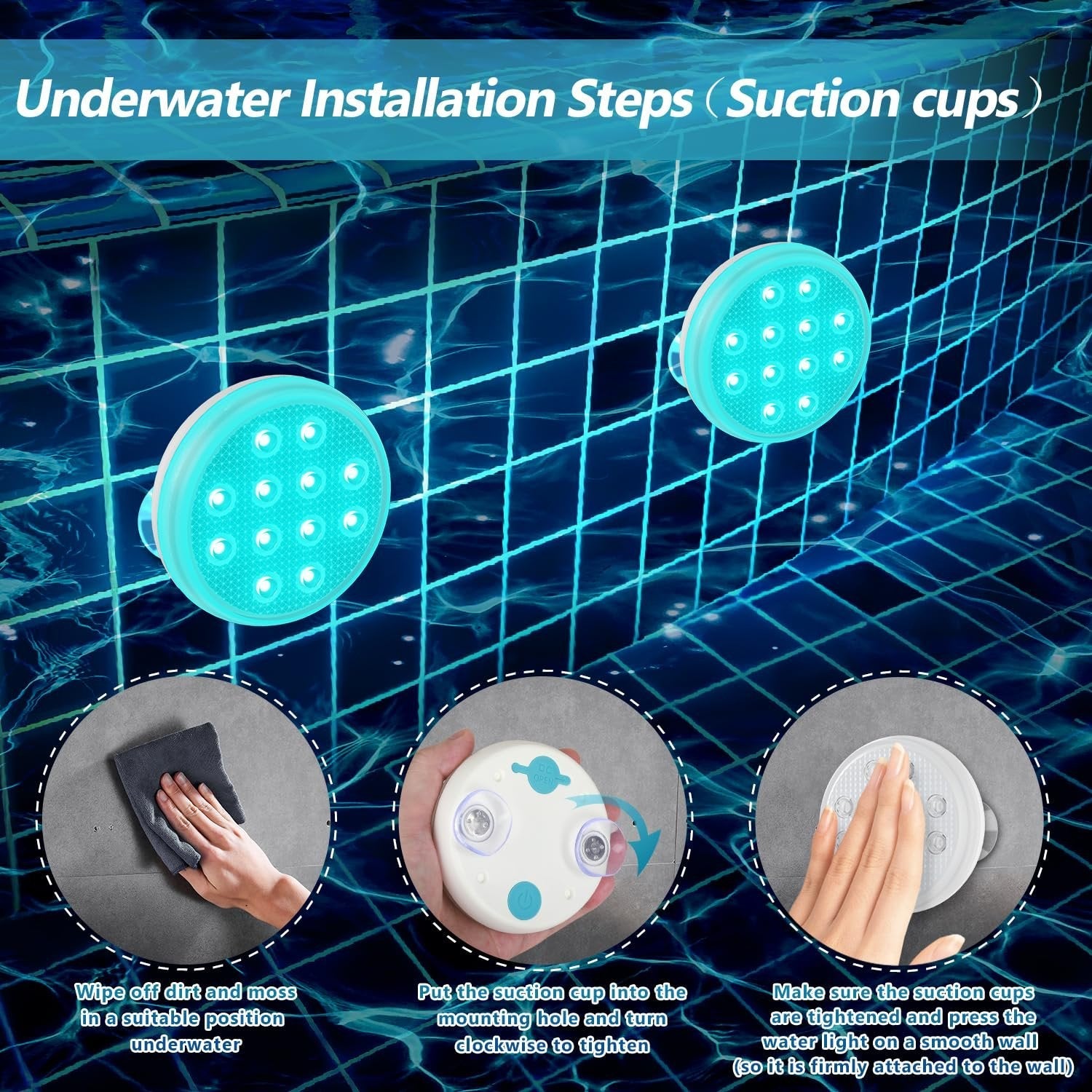 Ultra-High Brightness Rechargeable Submersible LED Lights with Remote