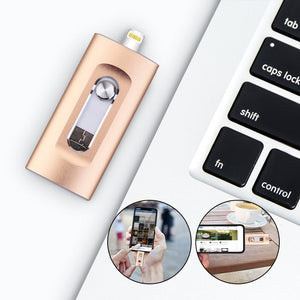 8GB-256GB 3-in-1 USB Flash Drives for Phone with Fingerprint Security