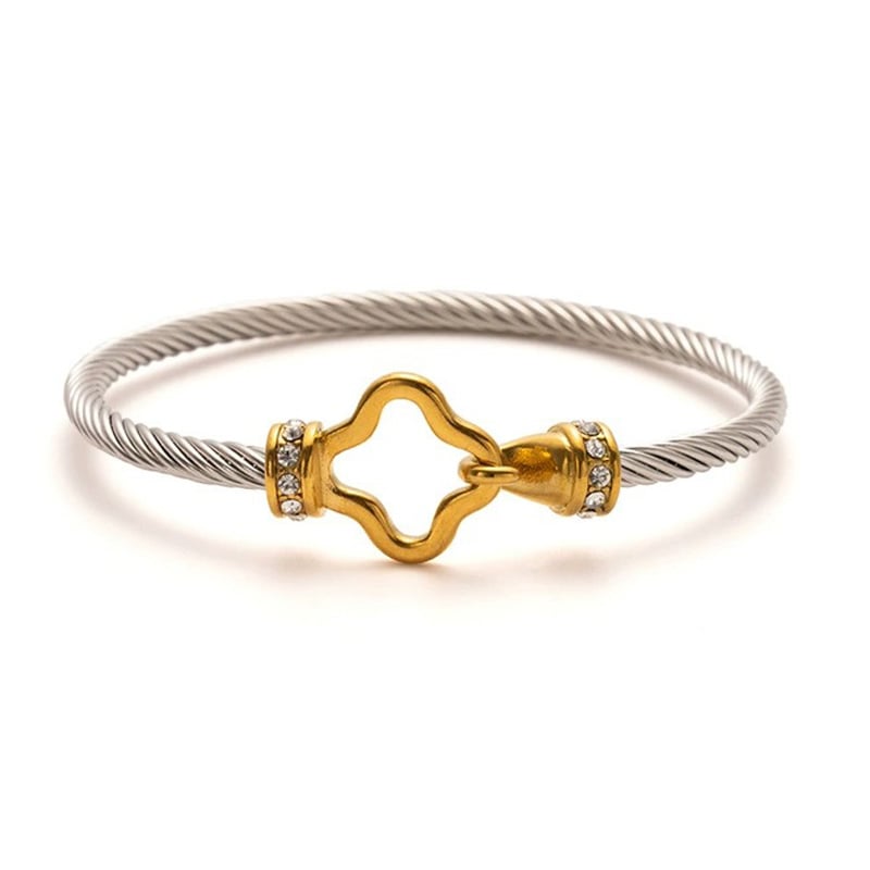 Two Tone Knot Twisted Bangle