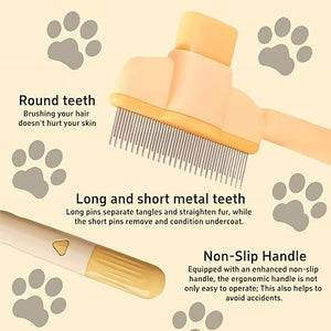 Self-cleaning Pet Flea Comb Grooming Brush