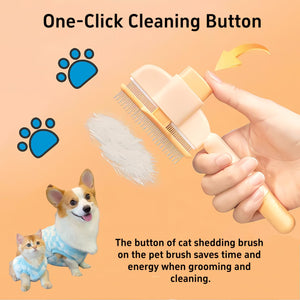 Self-cleaning Pet Flea Comb Grooming Brush