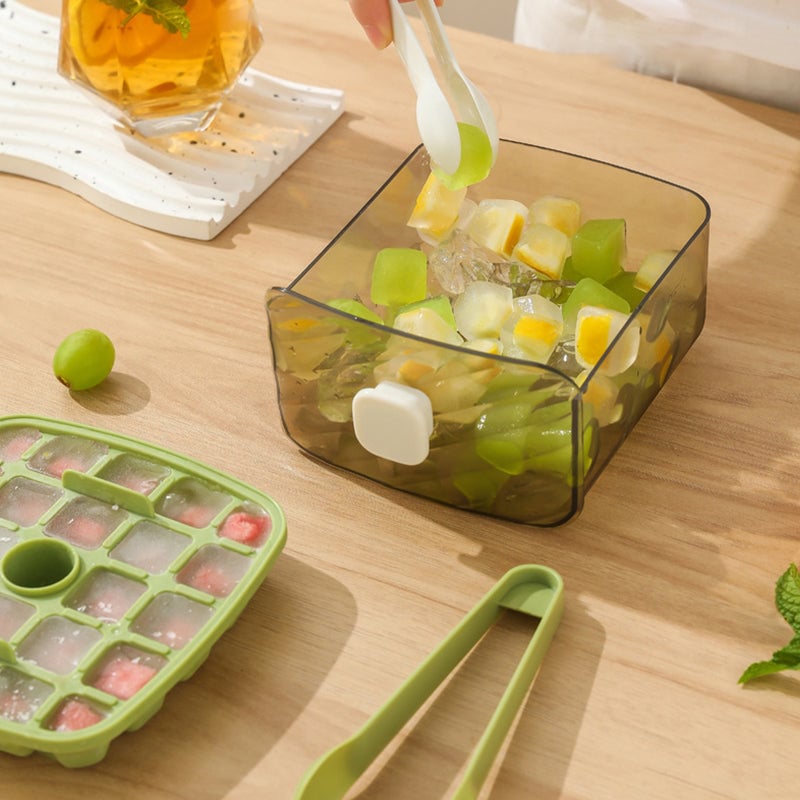 Handled Press-Type Ice Cube Tray (Double-Layer)