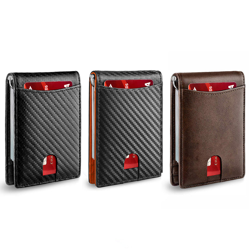 Genuine Leather Anti-theft Swipe Card Holder