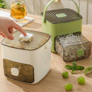 Handled Press-Type Ice Cube Tray (Double-Layer)