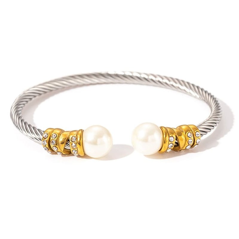 Two Tone Knot Twisted Bangle