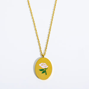 Engraved Birthday Flower Necklace
