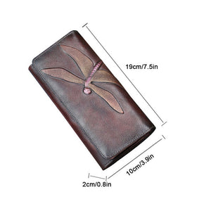 Retro Dragonfly Leather Purse
