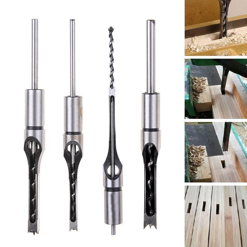 Uxcell Square Hole Drill Bit, 5/16" High-Carbon Steel Hollow Chisel Mortise Power Tool For Woodworking 2 Pcs