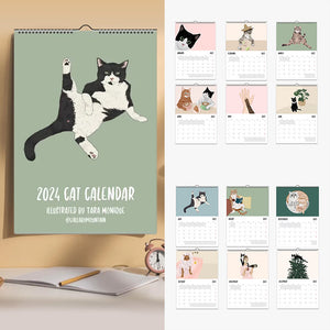 Cat Wall Calendar 2024