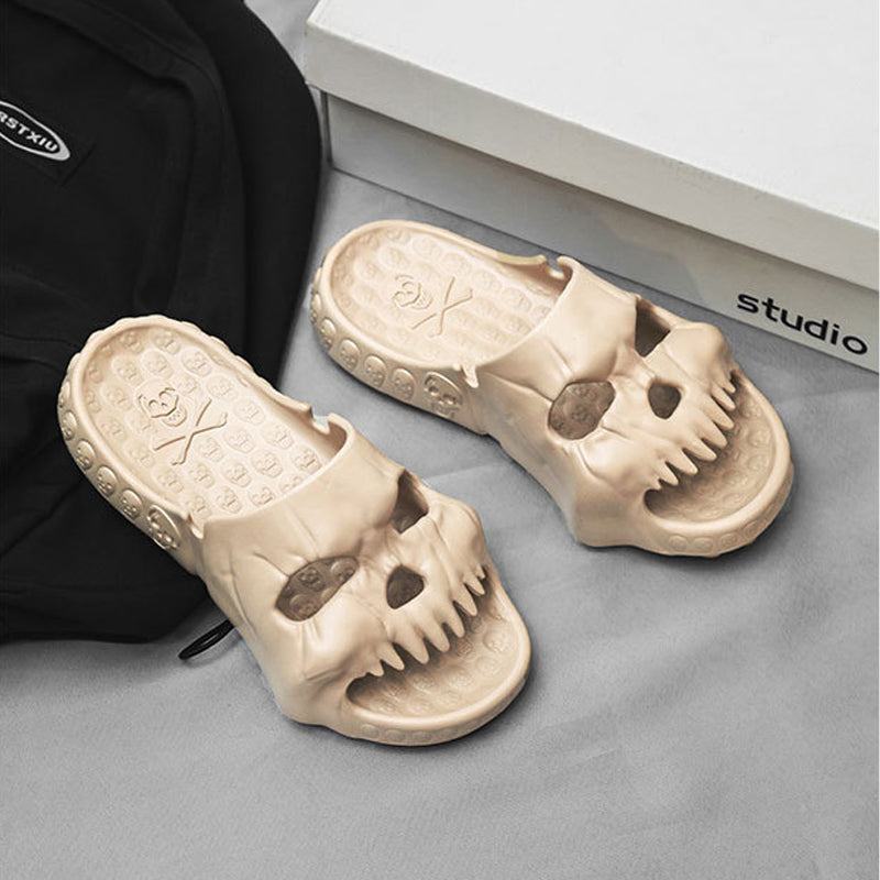 Skull Design Single Band Slippers