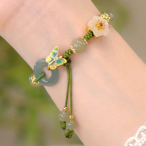 （Pre-sale) Butterfly Natural Emerald Jade Stone Bracelet