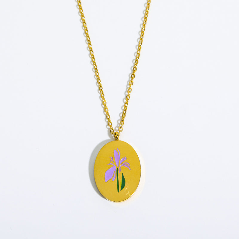 Engraved Birthday Flower Necklace