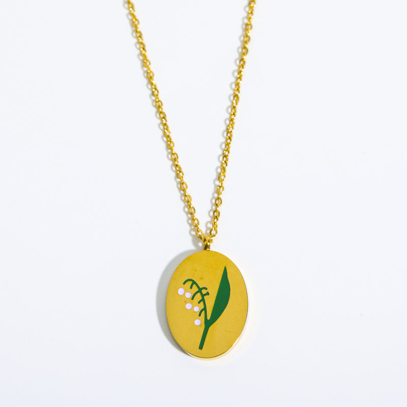 Engraved Birthday Flower Necklace