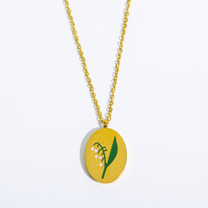 Engraved Birthday Flower Necklace