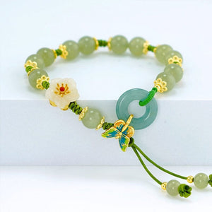 （Pre-sale) Butterfly Natural Emerald Jade Stone Bracelet