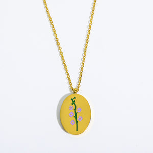 Engraved Birthday Flower Necklace