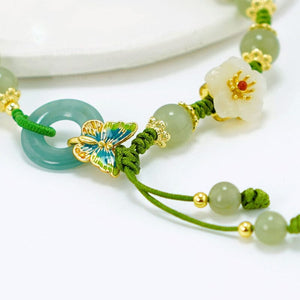（Pre-sale) Butterfly Natural Emerald Jade Stone Bracelet