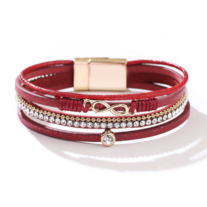 To My Daughter - Infinity Love Leather Bracelet