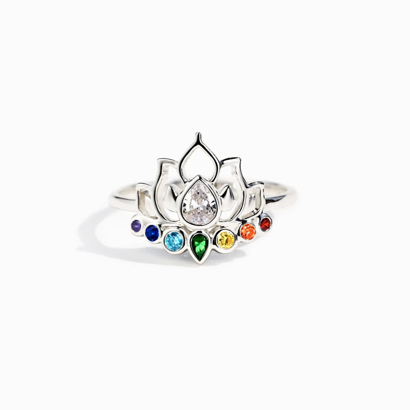 Healing Anxiety Colorful Lotus Ring